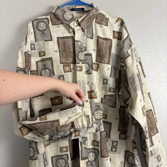 Chaps Ralph Lauren Men’s XL Maximalist Pocket Watch Long Sleeve Button Up Shirt - Picture 3 of 9